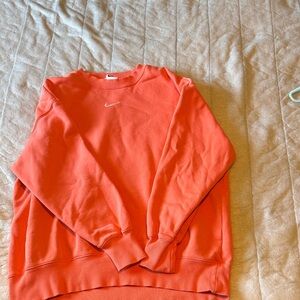 Nike Coral Crewneck Sweatshirt with White Swoosh